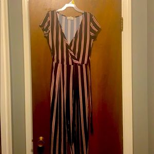 Multi color stripe jumpsuit